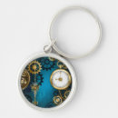 Search for steampunk gears key rings Blue