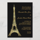 Search for black gold eiffel tower invitations France