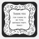 Search for number 70 stickers 70th birthday party