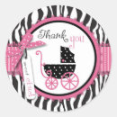 Search for pink zebra baby shower stickers Girl