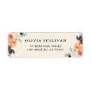 Search for floral bouquet return address labels Burgundy