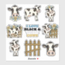 Search for cartoon cattle stickers Black