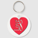 Search for heart designs round key rings Red