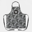 Search for zebra stripe aprons Black and white
