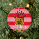 Search for pink reindeer christmas tree decorations Cute