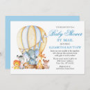 Search for blue safari baby shower invitations Jungle animals