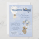 Search for blue bear baby shower invitations Hand drawn