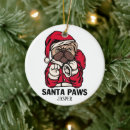 Search for english bulldog christmas tree decorations Santa