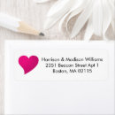 Search for hearts return address labels Hot pink