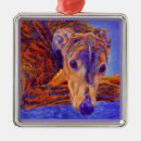 Search for greyhound christmas tree decorations Watercolor