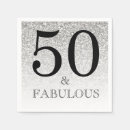 Search for silver glitter napkins 50th