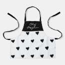 Search for black and white heart aprons Simple