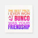 Search for game night napkins Bunco