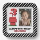 Search for cartoon birthday paper plates Snoopy birthday tableware