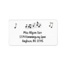 Search for music notes return address labels Musical