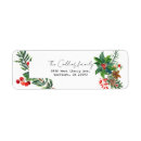 Search for holly and pine return address labels Christmas greenery