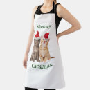 Search for cat funny aprons Meowy christmas