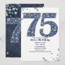 Search for 75th with diamonds birthday invitations Glam