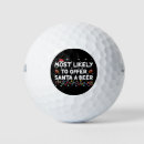 Search for beer golf balls Santa