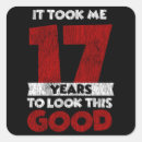 Search for 17 years stickers Birthday
