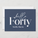 Search for blue 40th birthday invitations Typography