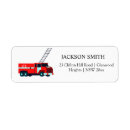 Search for fireman return address labels Fire truck