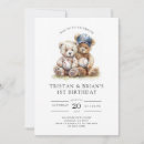 Search for twin boy birthday invitations Watercolor