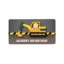 Search for construction vehicles return address labels Party