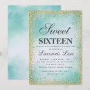 Search for turquoise sweet 16 invitations Glam