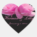 Search for two hearts wedding stickers Pink