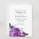 Search for purple floral birthday invitations Lilac