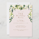 Search for womans 75th birthday invitations Blush