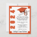 Search for orange and white graduation invitations High school
