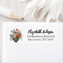 Search for modern flowers return address labels Contemporary