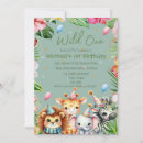 Search for kids safari birthday invitations Floral