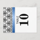 Search for damask table numbers postcards Blue