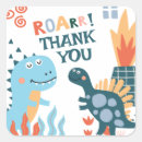Search for kid party thank you stickers T rex