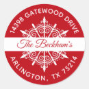 Search for red snowflake stickers Winter