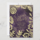 Search for purple floral birthday invitations Glitter