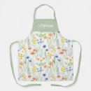 Search for watercolor wildflowers aprons For her