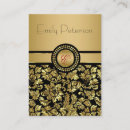 Search for damask monogram business cards Gold