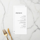 Search for minimalist wedding menus Black white