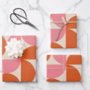 Search for geometric pattern wrapping paper Orange