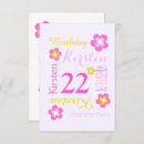 Search for 22nd birthday invitations Pink