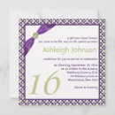 Search for purple sweet 16 invitations 16th