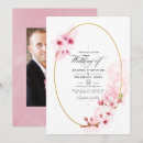 Search for pink cherry blossom wedding invitations Floral
