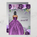 Search for purple and silver sweet 16 invitations Glitter