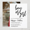 Search for boy or girl invitations Black and white
