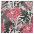 Search for red poppy fabric Vintage
