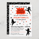 Search for ninja warrior birthday invitations Red